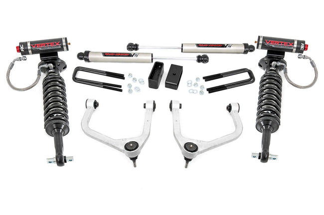 Rough Country 3.5 Inch Vertex Suspension Lift Kit w/ Forged Upper Control Arms w/V2 Shocks For 19-23 Chevy 1500 PU 4WD/2WD With Mono Leaf Springs