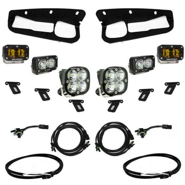 Baja Designs 21-23 Ford Bronco w/Steel Bumper S2 SAE Pro Fog Pocket Light Kit - Amber With Toggle Switch