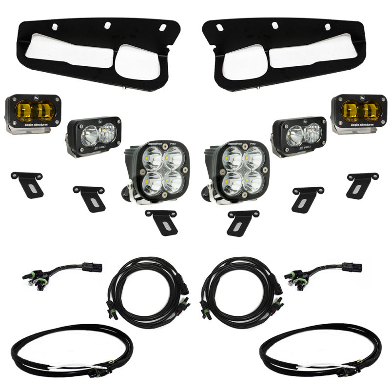 Baja Designs 21-23 Ford Bronco w/Steel Bumper S2 SAE Pro Fog Pocket Light Kit w/Upfitter - Amber