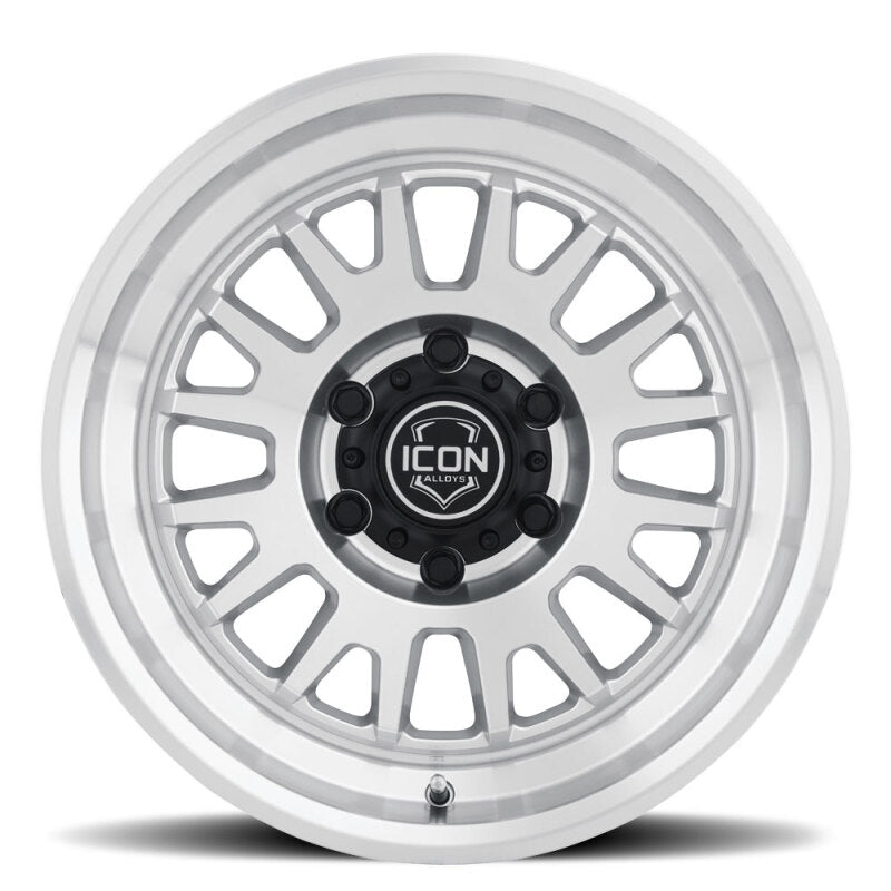 ICON Anza 17x8.5 / 5x5 / -6mm / 4.5in BS Silver Machined Wheel