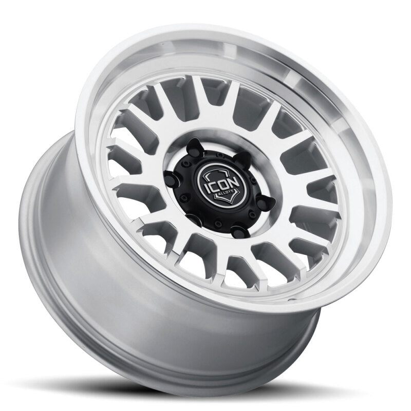 ICON Anza 17x8.5 / 5x5 / -6mm / 4.5in BS Silver Machined Wheel
