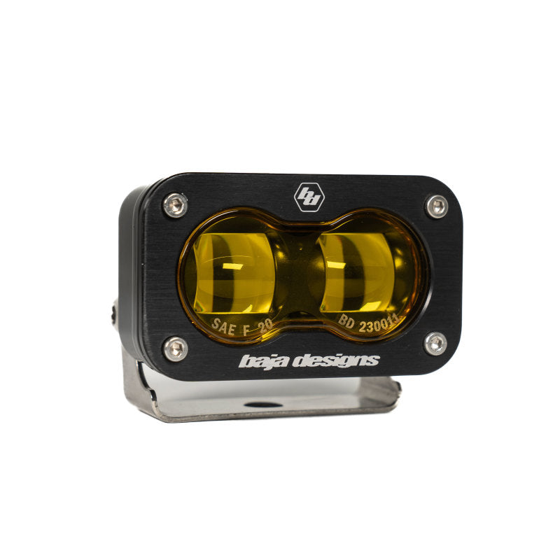 Baja Designs 21-23 Ford Bronco w/Steel Bumper S2 SAE Sportsmen Fog Pocket Light Kit - Amber With toggle Switch