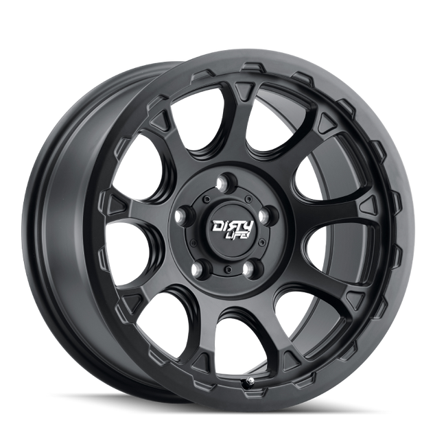 Dirty Life 9307 Drifter 17x8.5/5x127 BP/-6mm Offset/78.1mm Hub Matte Black Wheel - Beadlock