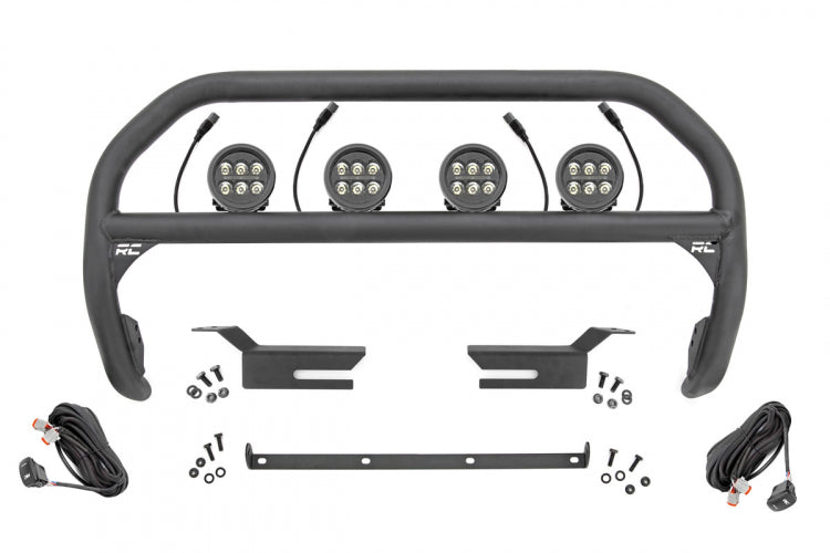 Rough Country Nudge Bar 3.5 Inch Round Led W/Amber DRL (x4) 21-23 Ford Bronco 4WD