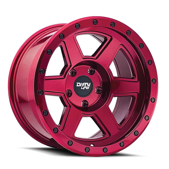 Dirty Life 9315 Compound 17x9 / 6x139.7 BP / -12mm Offset / 106mm Hub Crimson Candy Red Wheel