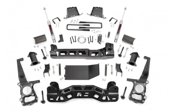 Rough Country 6 Inch Suspension Lift Kit Strut Spacers, N3 Rear Shocks 2014 F-150 4WD