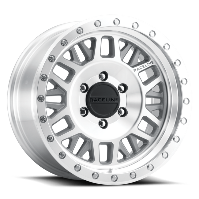 Raceline RT951M Ryno Machined 20x8.5in / 8x16.5.1 BP/-6mm Offset/130.81mm Bore - Machined Beadlock