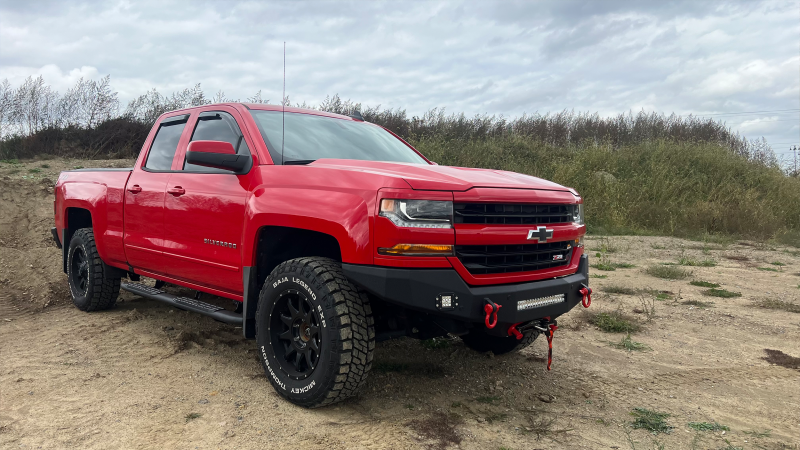 Fishbone Offroad 07-18 Chevrolet Silverado 1500/2500/3500 Double Cab Oval Side Steps -Black Textured