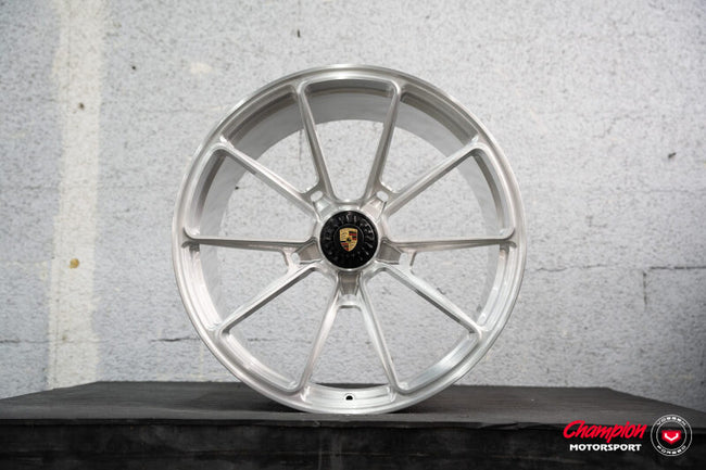 Vossen X Champion RS92 20X9.5 / ET38 / Brushed Gloss Clear Wheel / Centerlock / 911 Turbo 992 Front