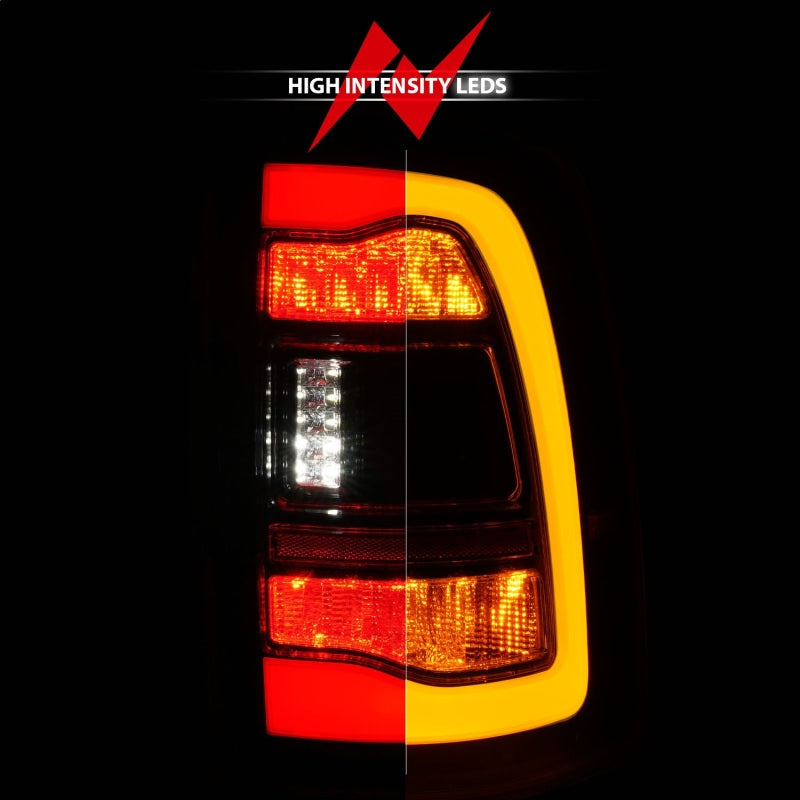 ANZO 10-18 Dodge Ram 1500/2500/3500 Sequential LED Taillights Black w/Switchback Amber Signal