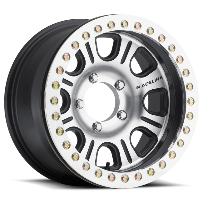 Raceline RT232 Monster BMF 17x8.5in / 6X6.5DBP BP /12mm Offset / 107.95mm Bore - Satin Blk Machined