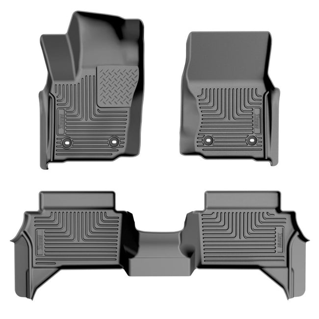 Husky Liners 24-25 Toyota Tacoma Hybrid Weatherbeater Front & 2nd Seat Floor Liners - Black