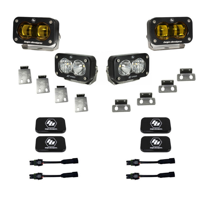 Baja Designs 21+ Ford Raptor / 22+ Bronco S2 SAE Pro Fog Pocket Light Kit Amber