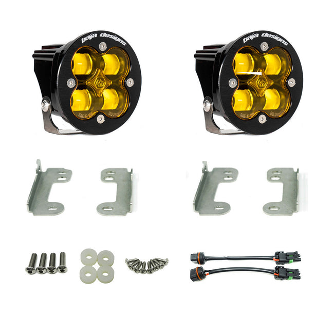 Baja Designs 07-09 Wrangler JK w/OE Standard Bumper Squadron R SAE Fog Pocket Kit - Amber