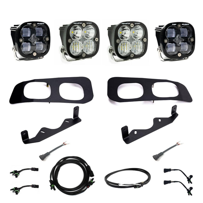 Baja Designs 2023+ Ford F250/F350 Super Duty Squadron SAE/Sport Fog Pocket Kit W/ Upfitter Harness- Clear