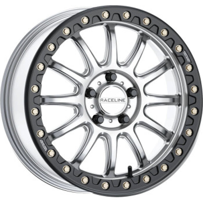 Raceline A14BG Alpha 17x7in 5x114.3 BP 40mm Offset 68mm Bore - Black & Gunmetal Ring Beadlock Wheel