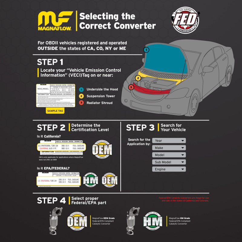 Magnaflow 11-13 QX56 V8 5.6 OEM Underbody Direct Fit Converter