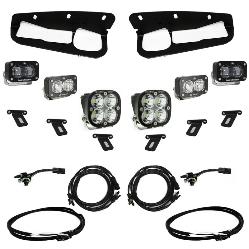 Baja Designs 21-23 Ford Bronco w/Steel Bumper S2 SAE Sportsmen Fog Pkt Light Kit w/Upfitter - Clear