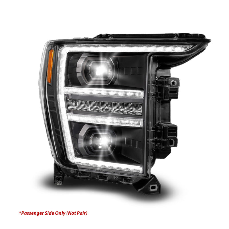 Anzo 21-23 Ford F150 LED Projector Headlight w/Switchback+Sequential - Black (Passenger Side Only)