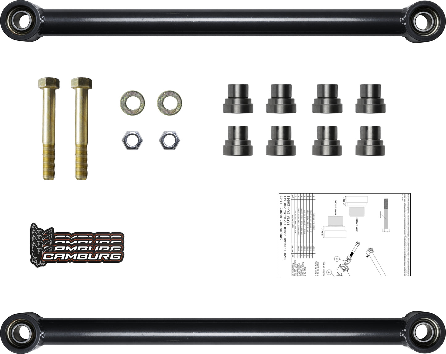 Camburg Ford Bronco 21-24 Rear Tube Lower Trailing Arm Kit