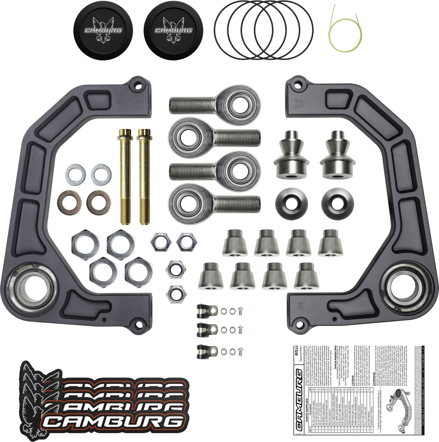 Camburg Toyota Tacoma 05-23 4WD, Pre-Runner / 4-Runner 03-24 / FJ 07-14 KINETIK V2 Billet Uniball Upper Arms