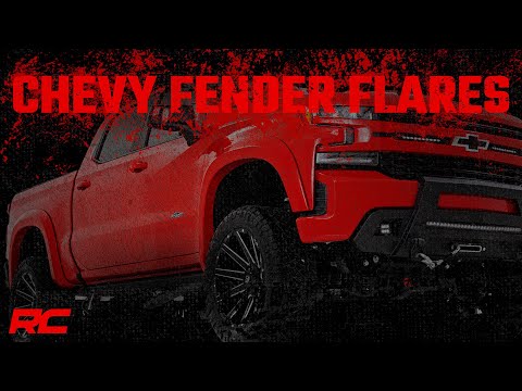 Rough Country Chevy SF1 Fender Flares (19-23 Silverado 1500) Mosaic Black Pearl