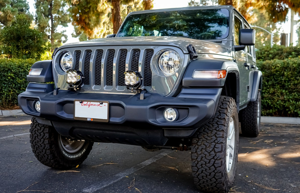 Baja Designs Jeep 2020-24 Gladiator; 2018-24 Wrangler JL With Plastic Bumper Dual LP4 Auxiliary Light Kit With Toggle Switch