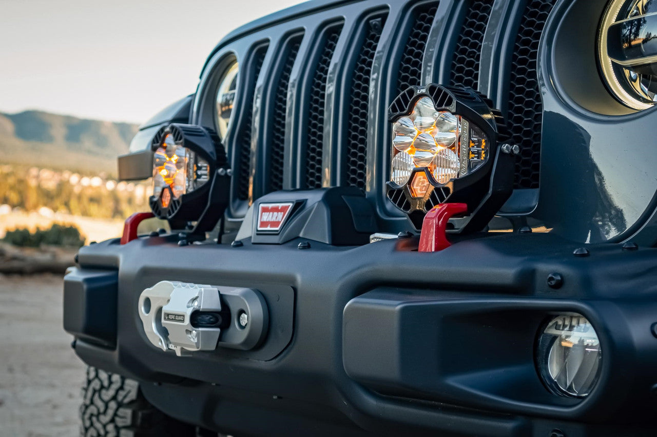Baja Designs Jeep 2020-24 Gladiator; 2018-24 Wrangler JL With Steel Bumper LED Light Kit LP4 Witch Toggle Switch