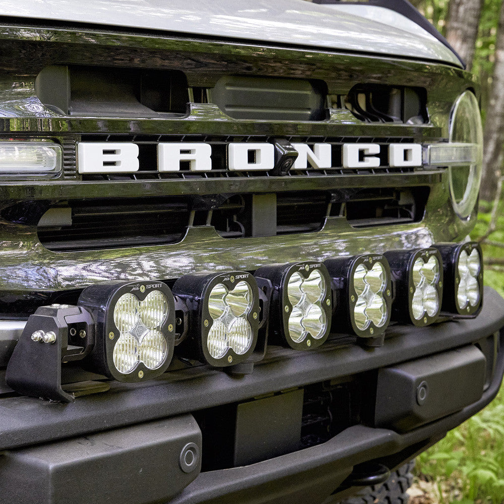 Baja Designs 2021+ Ford Bronco 6 XL Linkable Light Bar Kit Plastic Bumper Mount With Toggle Switch