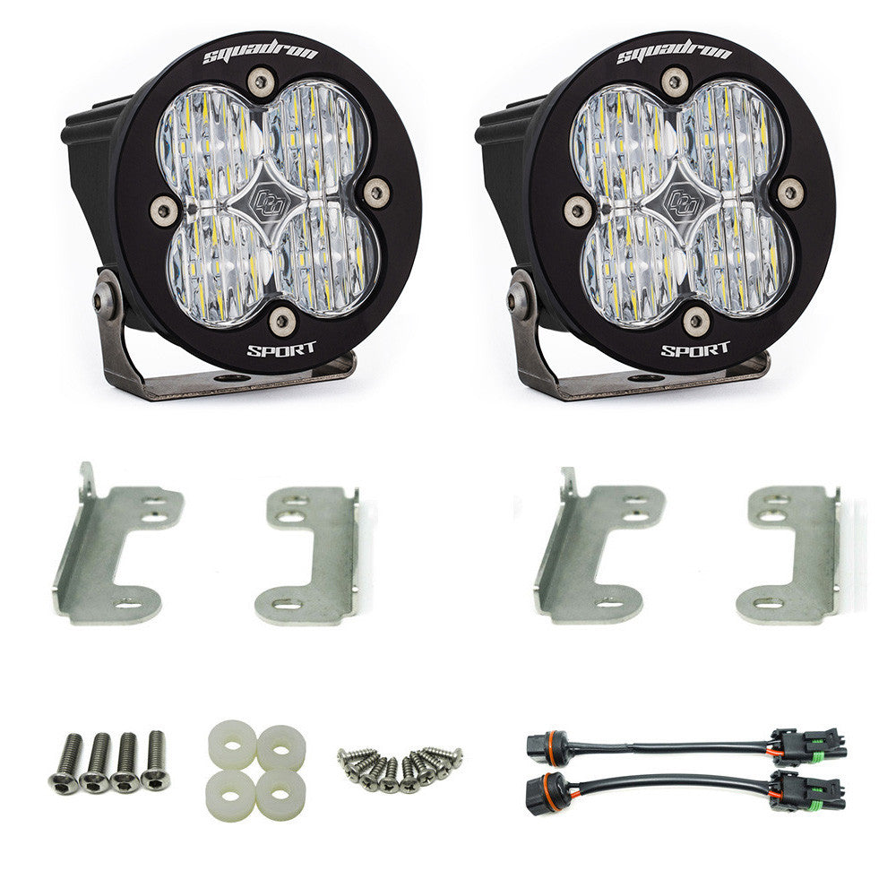 Baja Designs 07-09 Wrangler JK w/OE Standard Bumper Squadron R Sport Fog Pocket Kit - Clear