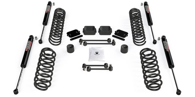 TeraFlex 2018-2025 Jeep Wrangler JL 2 Door 2.5" Coil Spring Base Lift Kit & 9550 VSS Twin-Tube Shocks