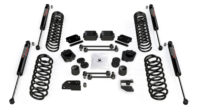 TeraFlex 2018-2025 Jeep Wrangler JL 2 Door 3.5" Coil Spring Base Lift Kit & 9550 VSS Twin-Tube Shocks