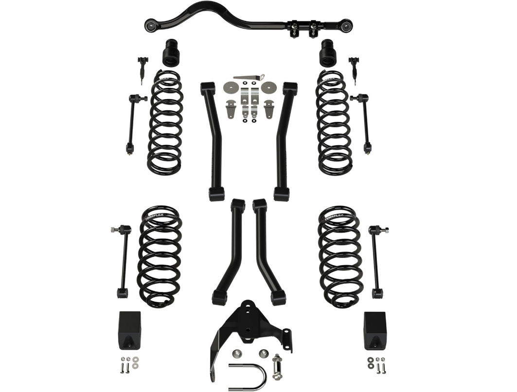 TeraFlex 2007-2018 JK 4 Door 3" Suspension System w/ 4 Sport Control Arms – No Shocks