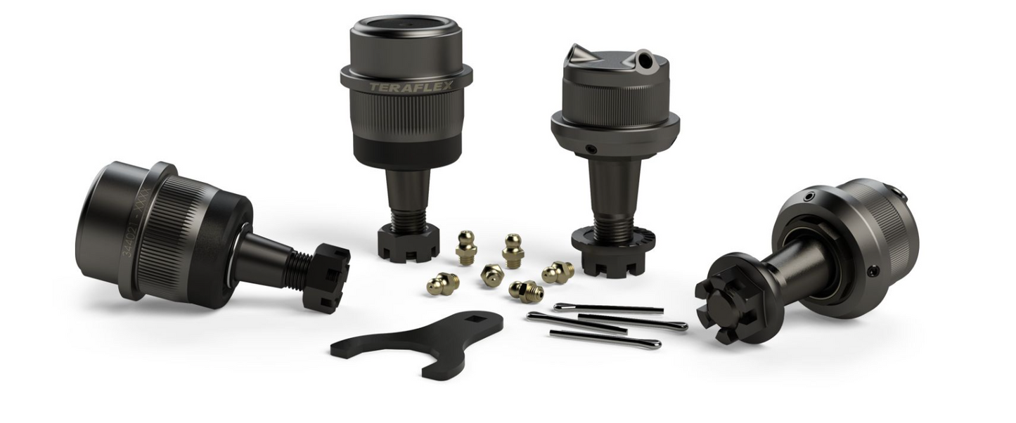 TeraFlex 2007-2017 Jeep Wrangler JK Dana 30/44 HD Ball Joint Kit With Knurl – Upper & Lower – Set of 4