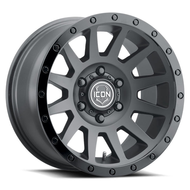 ICON Compression 17x8.5 6x5.5 0mm Offset 4.75in BS 106.1mm Bore Double Black Wheel