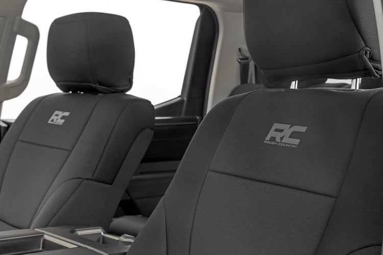 Rough Country Seat Covers | Toyota Tundra 4WD (2022-2023) Without Factory Rear Cupholder