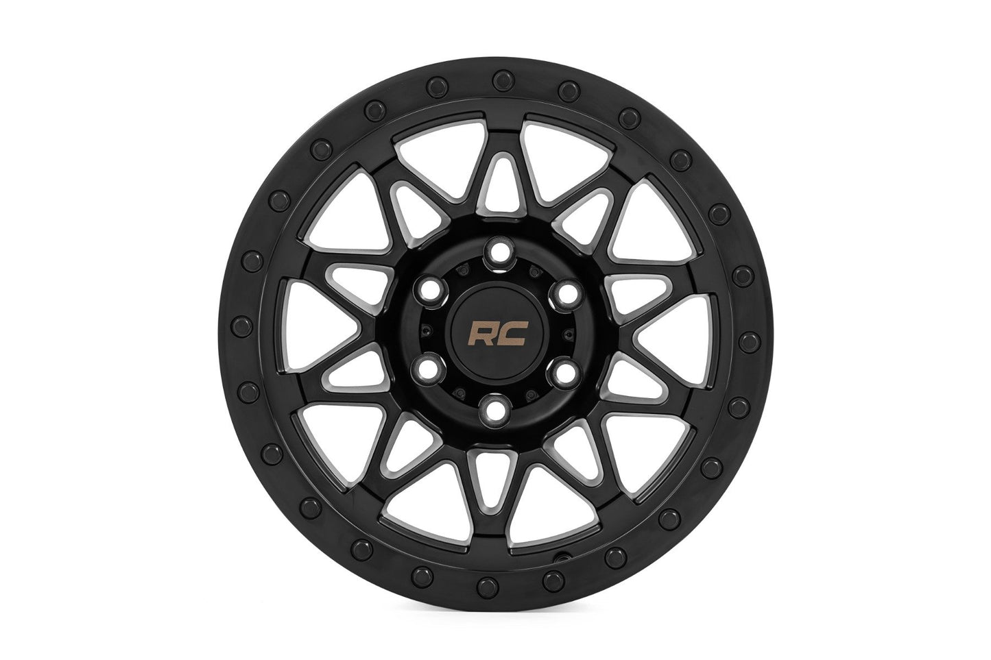 Rough Country 78 Series Wheel | Simulated Beadlock | Black | 18x9 | 5x5 | -12mm