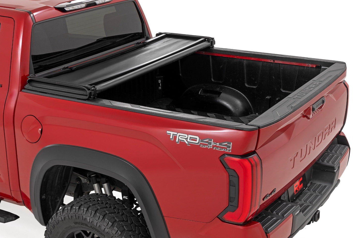Soft Tri-Fold Bed Cover | 5'7" Bed | with and w/o OE Rail | Toyota Tundra (22-25)