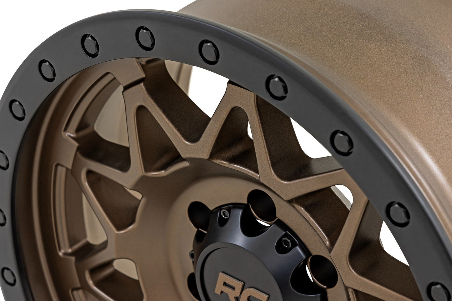 Rough Country 78 Series Wheel | Simulated Beadlock | Bronze/Black | 18x9 | 8x180 | 0mm