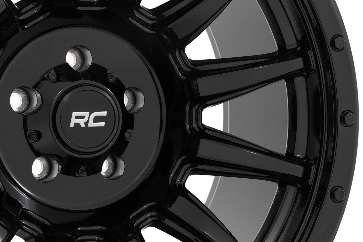 Rough Country 90 Series Wheel | One-Piece | Gloss Black | 20x9 | 6x5.5 | -12mm