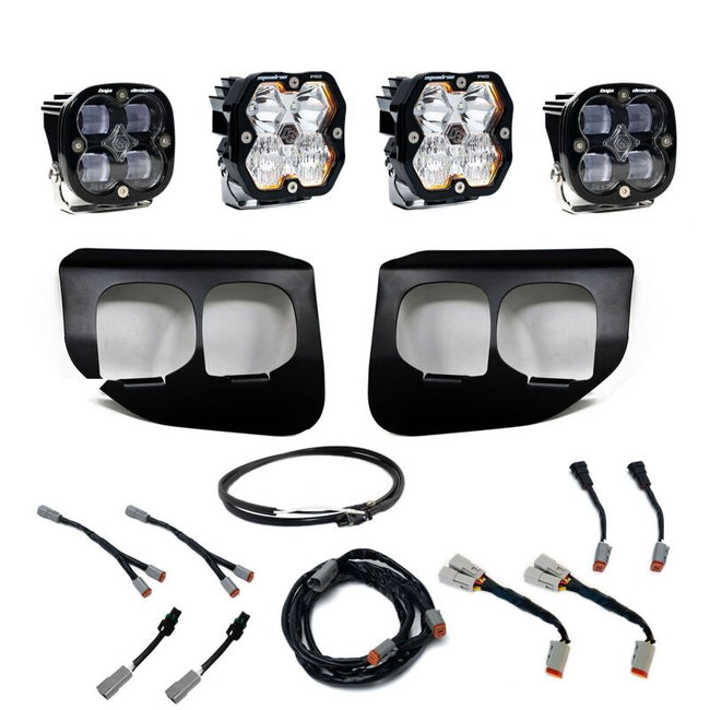 Baja Designs 20-22 Ford SD Squadron Pro/SAE 2.0 Dual Fog Pocket Kit Upfitter (SAE Fog) - Clear