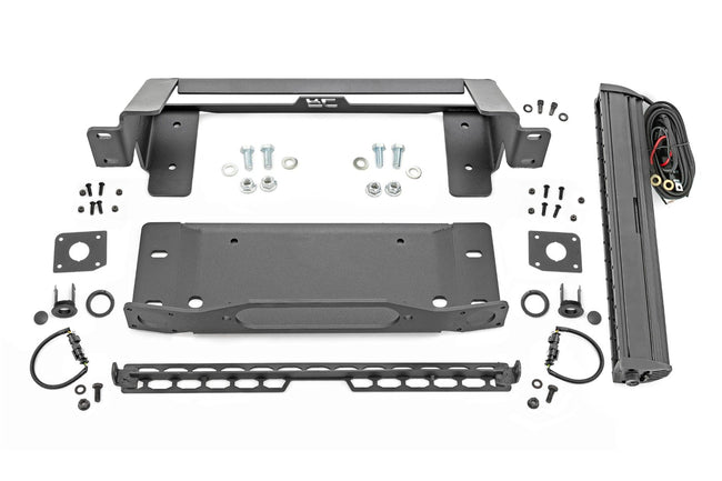 Rough Country High Winch Mount With Black Series Light Bar 21-25 Ford Bronco 4WD