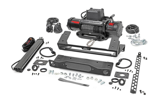 High Winch Mount | All Models | 9500S | 20 Inch Black Single Row LED | Ford Bronco (21-25)