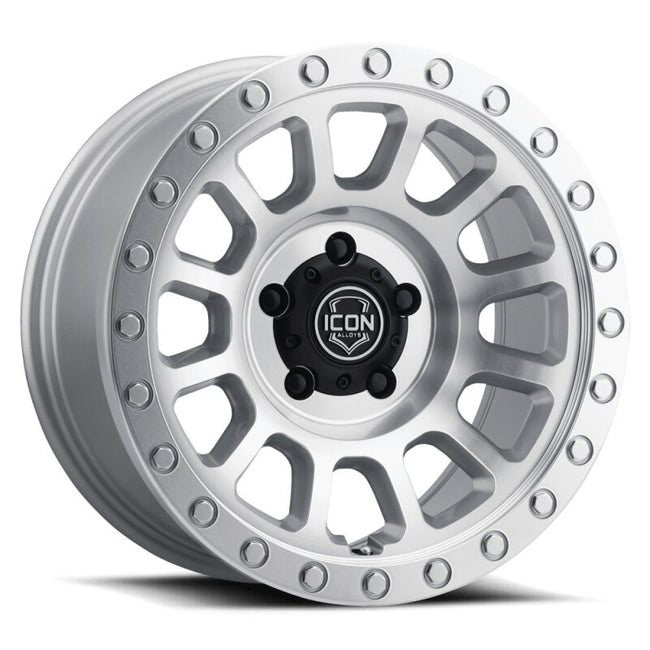 ICON Hulse 18x9 5x5 -12mm Offset 4.5in BS Silver Machined