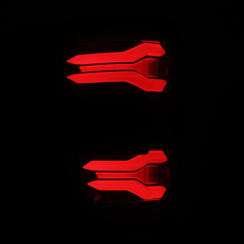 AlphaRex 21-23 Ford F-150 LUXX LED Tailights - Black Red w/ BLIS