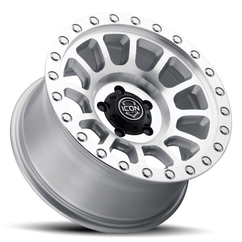 ICON Hulse 18x9 5x5 -12mm Offset 4.5in BS Silver Machined