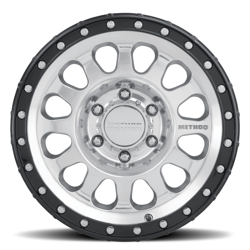 Method MR315 17x8.5 +25mm Offset 8x6.5 130.81mm CB Polished Wheel - Gloss Black Lip