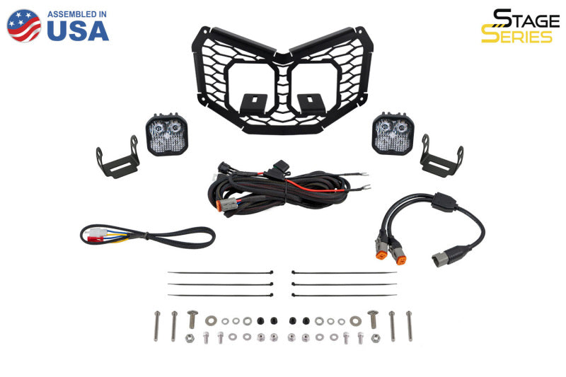 Diode Dynamics 17-24 Can-Am Maverick X3 Stage Series LED Grille Kit - Sport White Combo