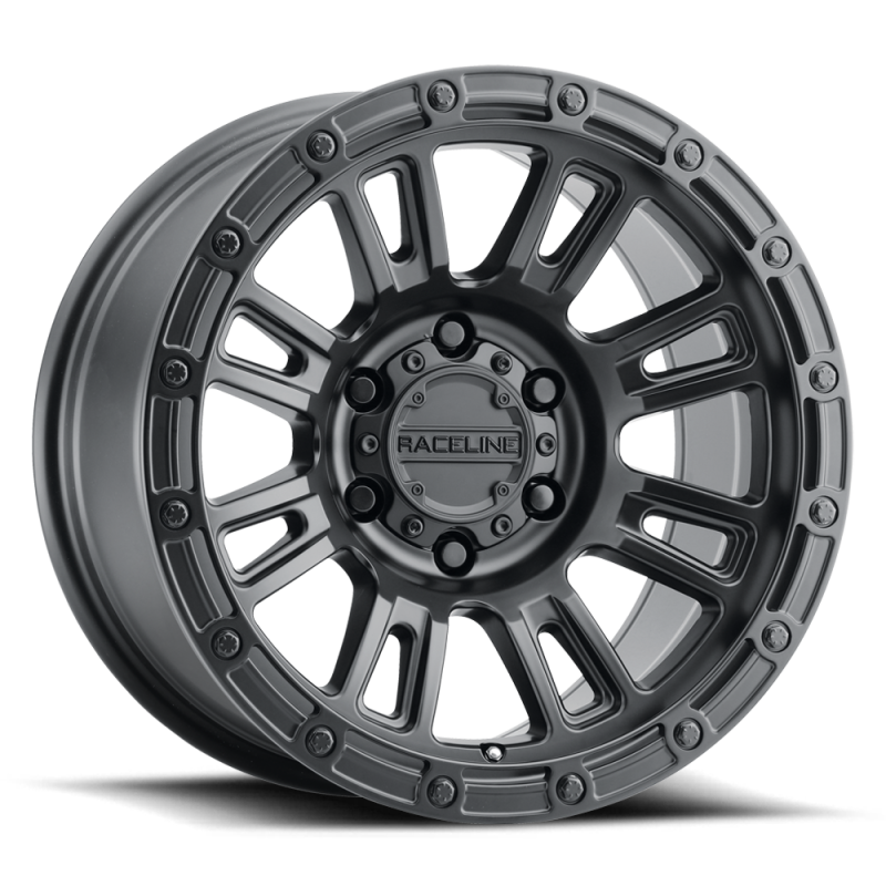 Raceline 956B Compass 17x9in 8x165.1 BP -12mm Offset 125.2mm Bore - Satin Black Wheel