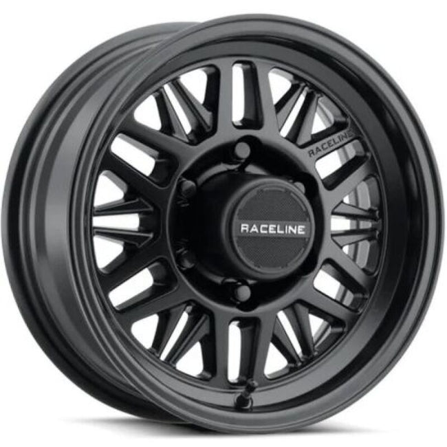 Raceline 451B Ryno TR Trailer 14x6in / 5X4.5 BP / 0mm Offset / 3.19mm Bore - Satin Black